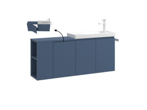 Meuble Vasque "Ferla 110" - 110 x 22 x 45 cm - Petrol Blue