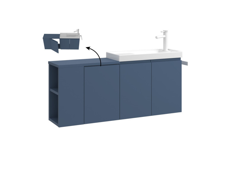 Meuble Vasque "Ferla 110" - 110 x 22 x 45 cm - Petrol Blue