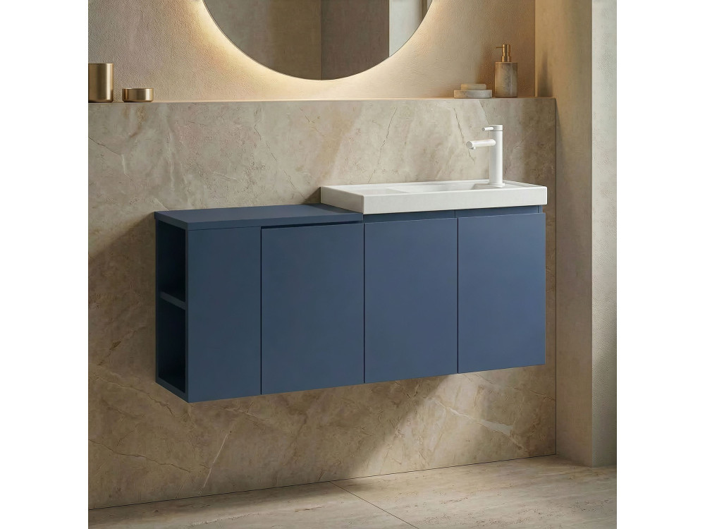 Meuble Vasque "Ferla 110" - 110 x 22 x 45 cm - Petrol Blue