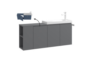 Meuble Vasque "Ferla 110" - 110 x 22 x 45 cm - Matte Grey