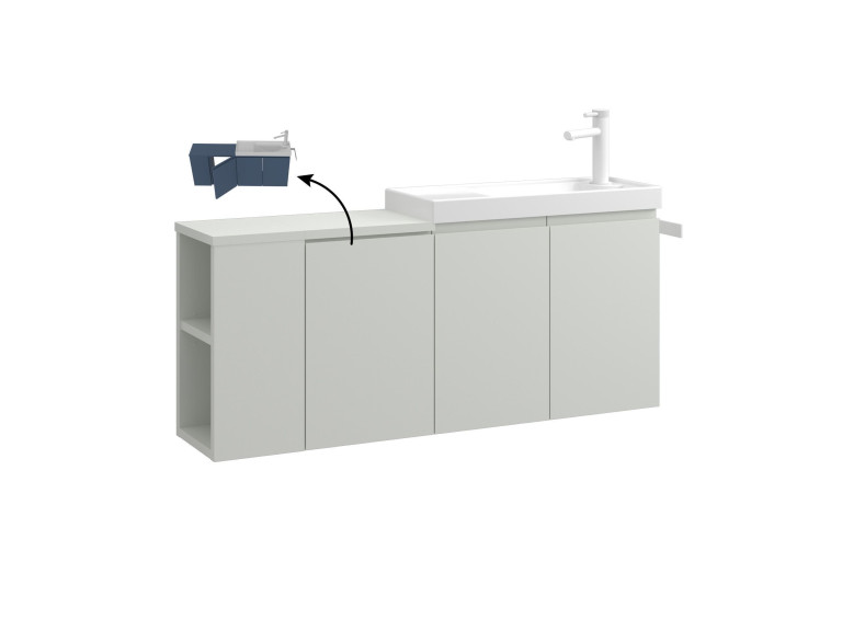 Meuble Vasque "Ferla 110" - 110 x 22 x 45 cm - Matte Cashmere