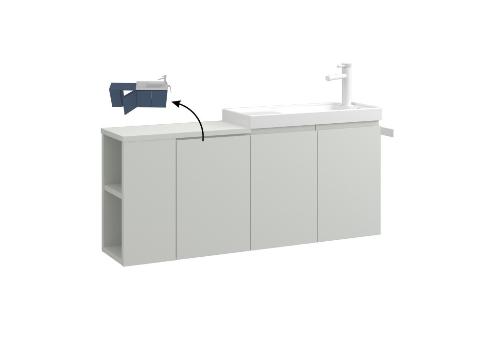Meuble Vasque "Ferla 110" - 110 x 22 x 45 cm - Matte Cashmere