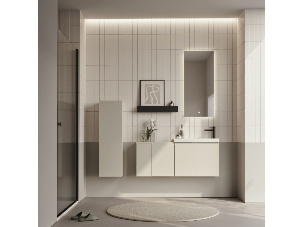 Meuble Vasque "Ferla 110" - 110 x 22 x 45 cm - Matte Cashmere