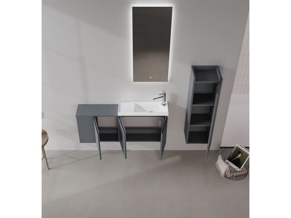Meuble Vasque "Ferla 110" - 110 x 22 x 45 cm - Matte Anthracite