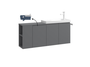 Meuble Vasque "Ferla 110" - 110 x 22 x 45 cm - Matte Grey