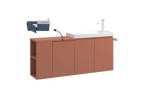 Meuble Vasque "Ferla 110" - 110 x 22 x 45 cm - Matte Cinnamon
