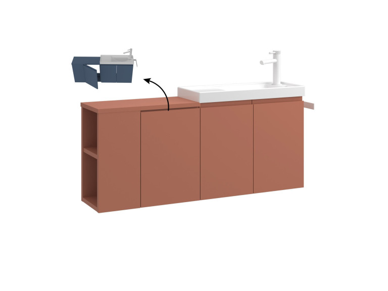 Meuble Vasque "Ferla 110" - 110 x 22 x 45 cm - Matte Cinnamon