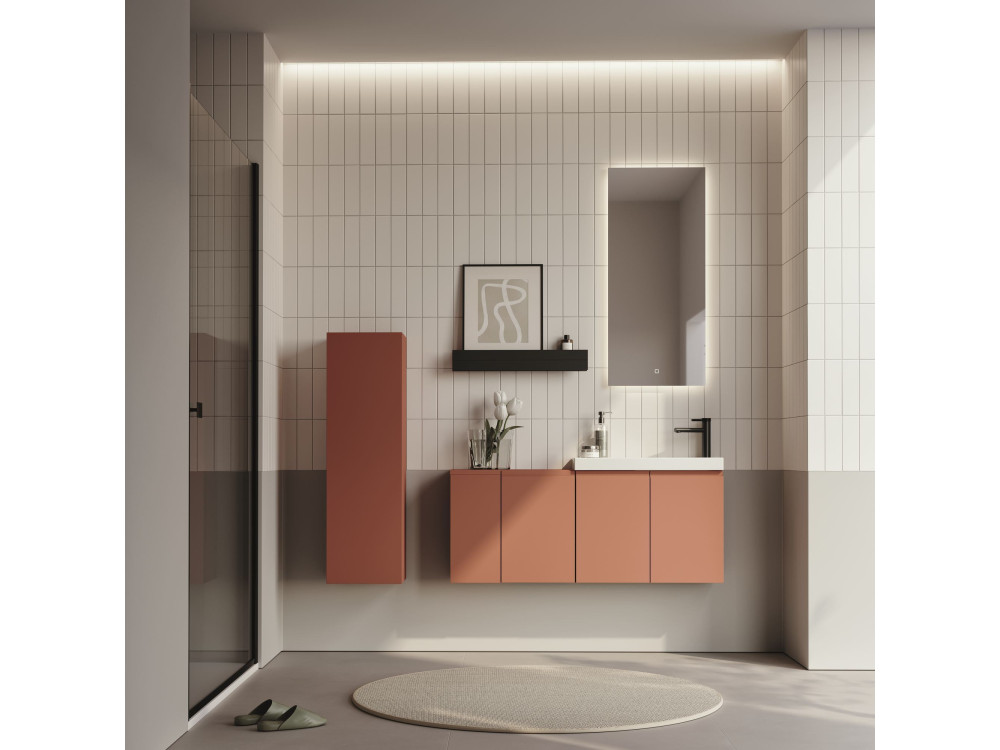 Meuble Vasque "Ferla 110" - 110 x 22 x 45 cm - Matte Cinnamon