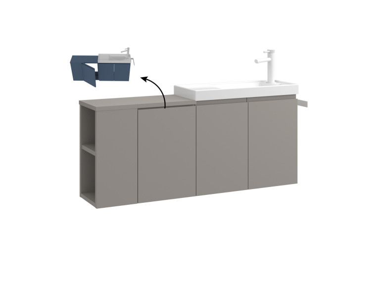 Meuble Vasque "Ferla 110" - 110 x 22 x 45 cm - Matte Mink