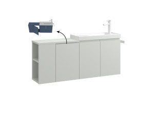 Meuble Vasque "Ferla 110" - 110 x 22 x 45 cm - Matte Cashmere