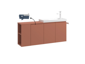 Meuble Vasque "Ferla 110" - 110 x 22 x 45 cm - Matte Cinnamon