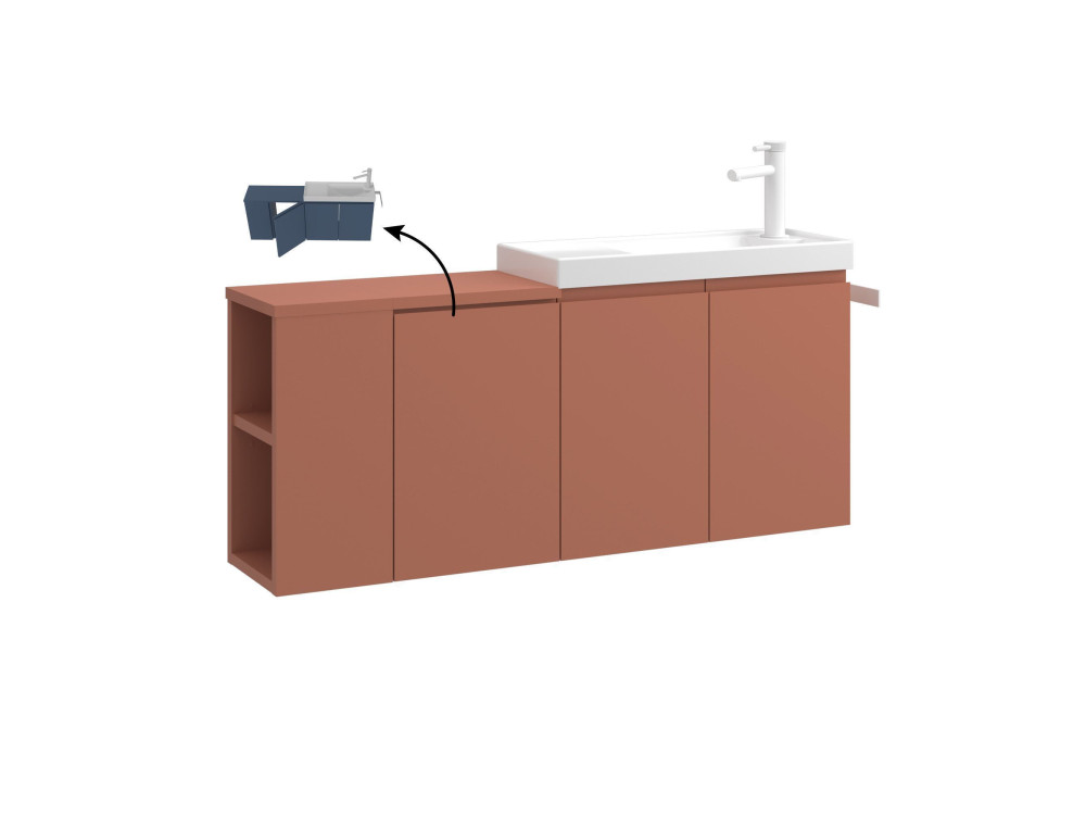 Meuble Vasque "Ferla 110" - 110 x 22 x 45 cm - Matte Cinnamon