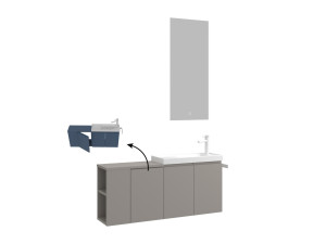 Ensemble Meuble Vasque avec Miroir (2 Pièces) "Ferla 110" - 110 x 22 x 45 cm - Matte Mink