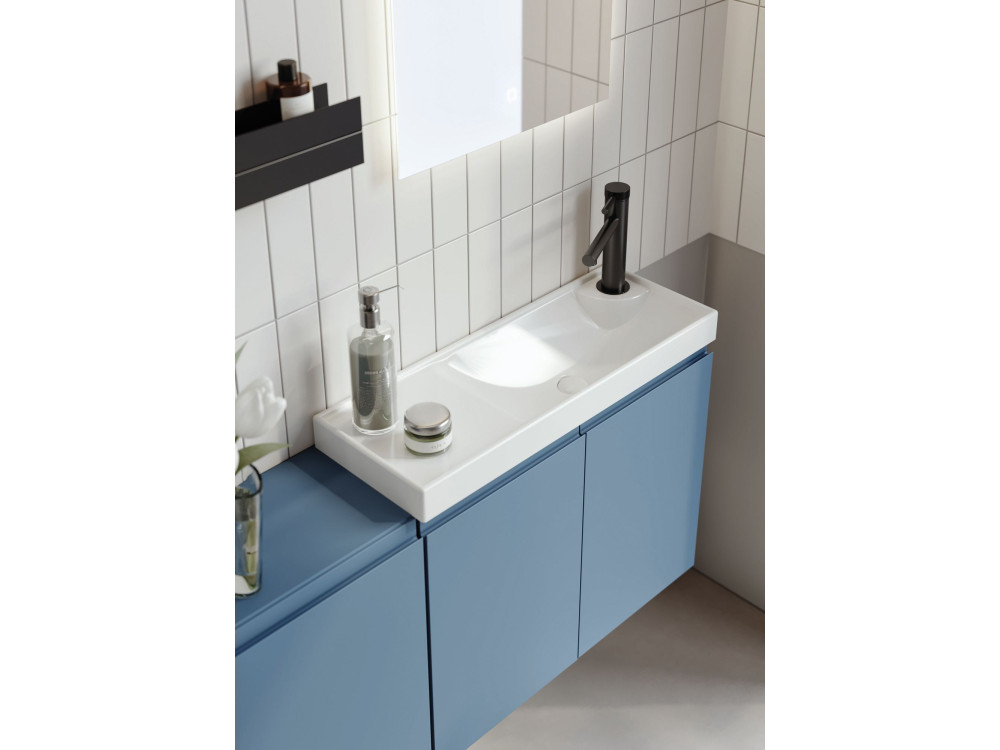 Ensemble Meuble Vasque avec Miroir (2 Pièces) "Ferla 110" - 110 x 22 x 45 cm - Matte Blue