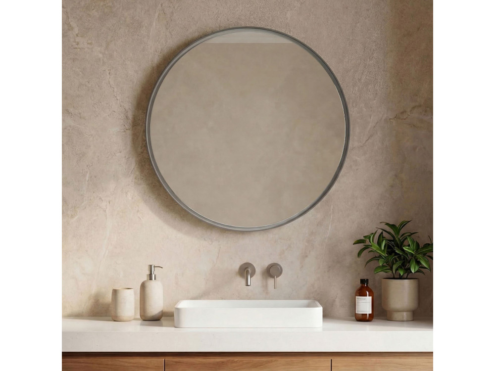 Miroir Décoratif en Bois "Moonlight 90 v2" - 90 x 7 x 90 cm - Matte Mink