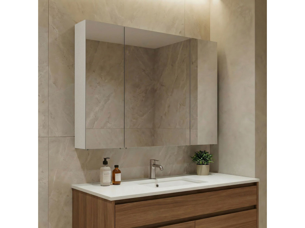 Meuble Salle de Bain avec Miroir "Nuvola 100 v2" - 97 x 16 x 66 cm - Cashmere