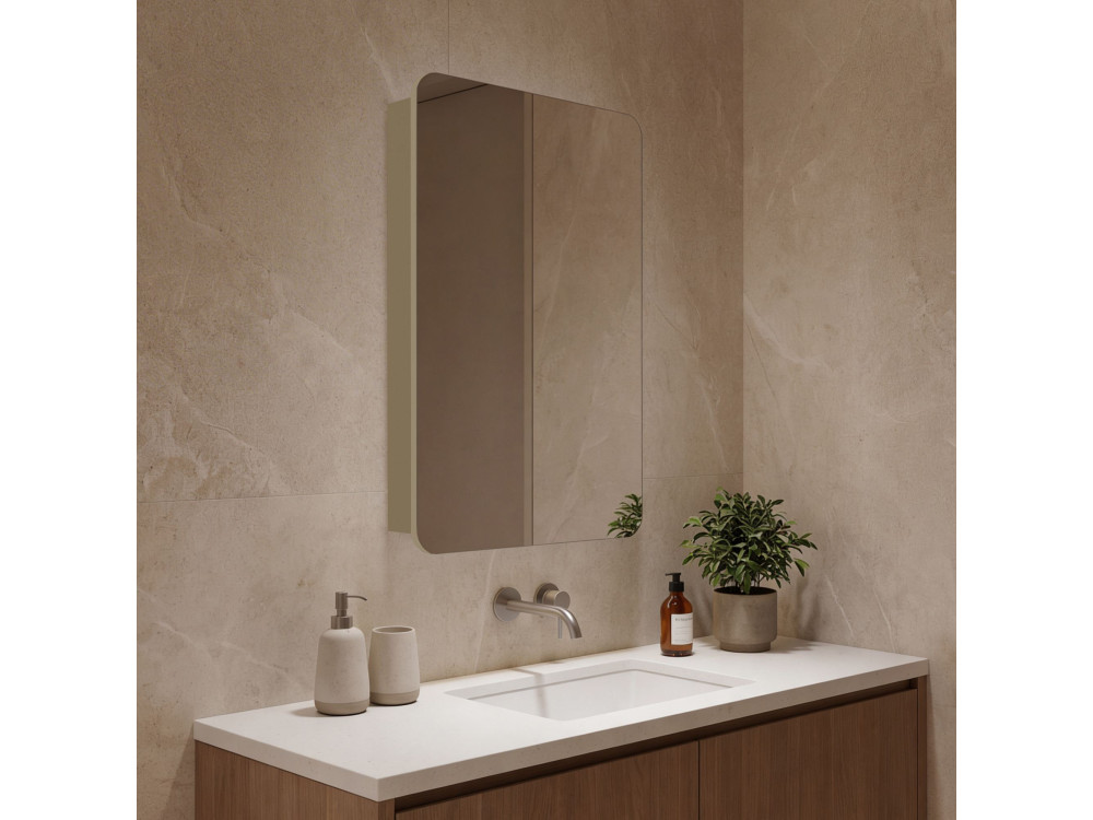 Meuble Salle de Bain avec Miroir "Orbit 50" - 50 x 16 x 71 cm - Mink