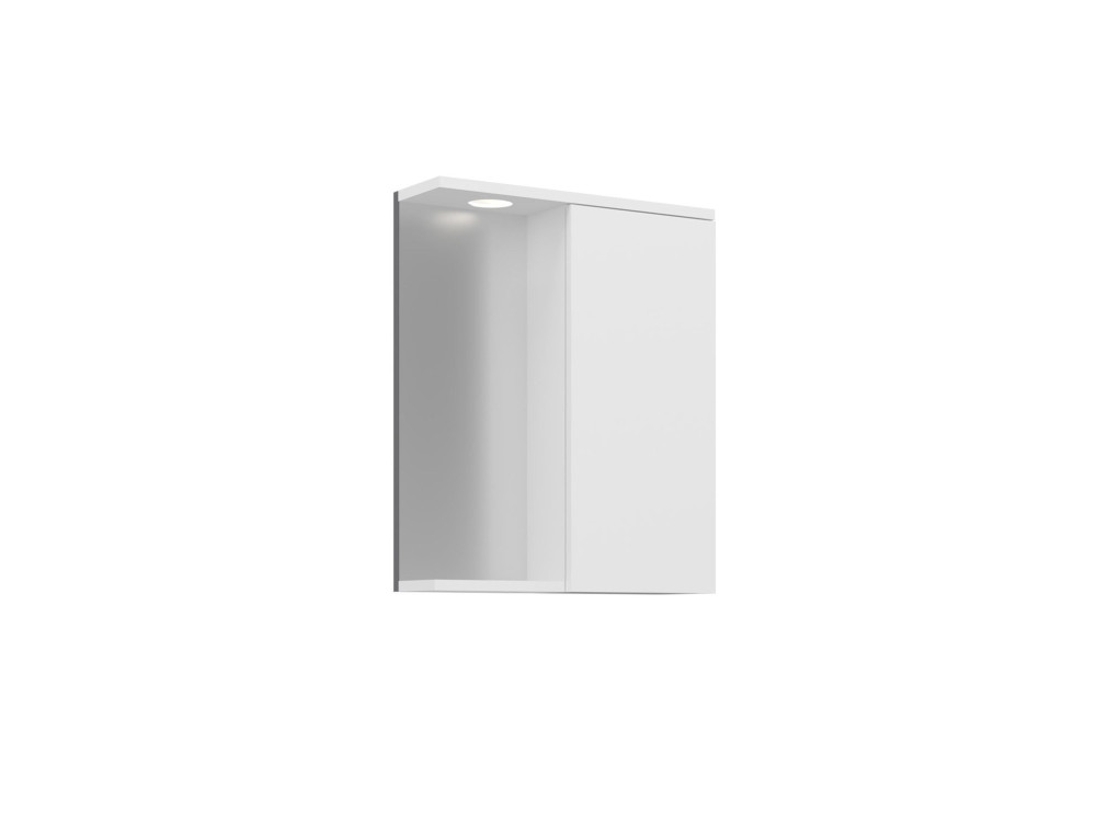 Meuble Salle de Bain avec Miroir "Purus 55" - 56 x 18 x 68 cm - White