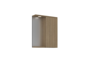 Meuble Salle de Bain avec Miroir "Purus 55" - 56 x 18 x 68 cm - Sonomo Oak