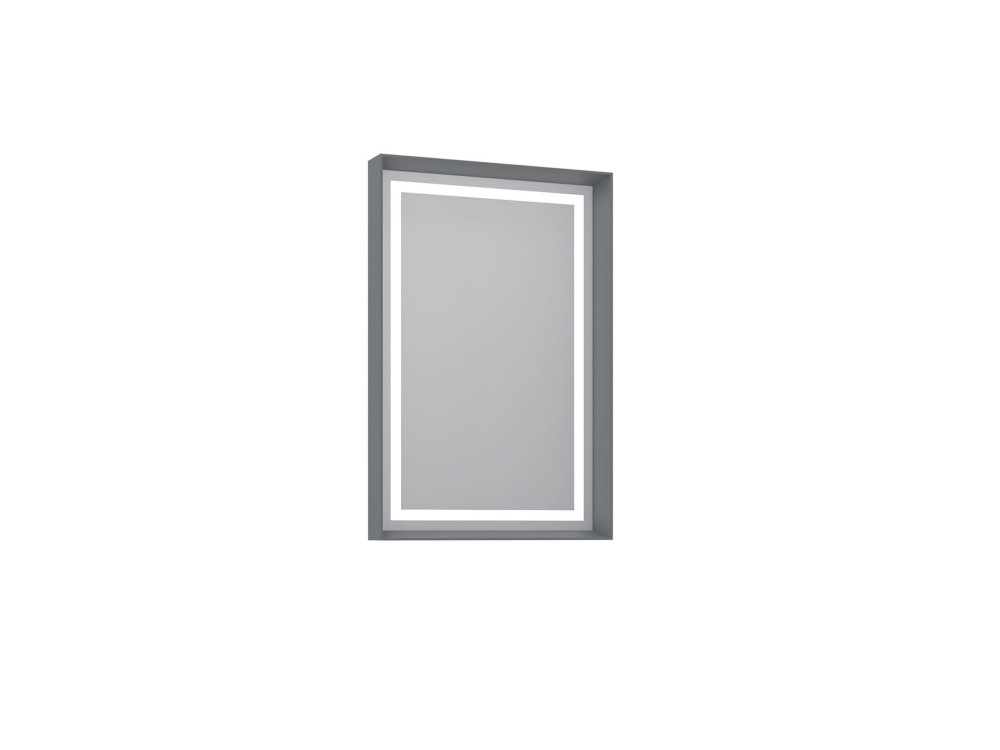 Miroir Décoratif en Bois "Craft 60 x 90 v2" - 60 x 10 x 90 cm - Matte Grey