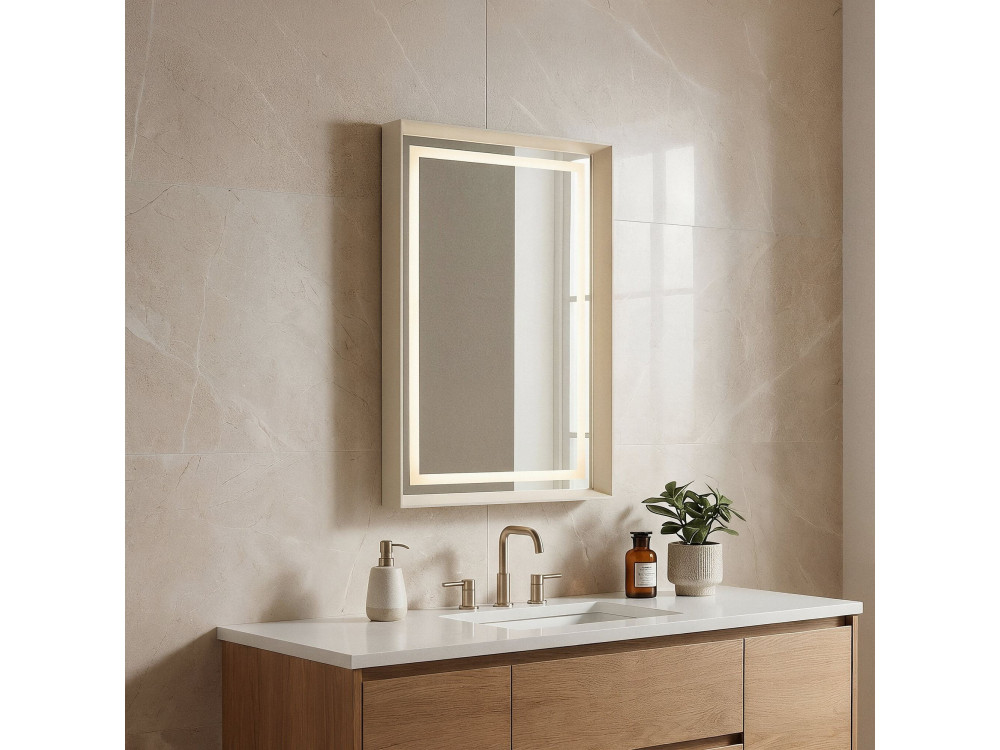 Miroir Décoratif en Bois "Craft 60 x 90 v2" - 60 x 10 x 90 cm - Matte Mink