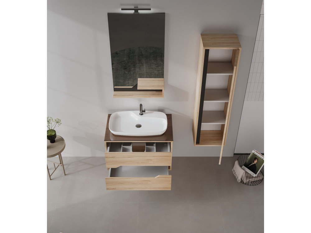 Miroir Décoratif en Bois "Galia 60" - 60 x 14 x 100 cm - Oak