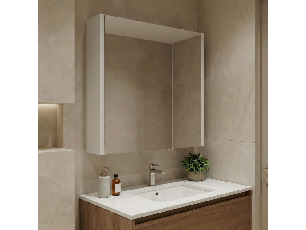 Meuble Salle de Bain avec Miroir "Arno 60" - 60 x 16 x 66 cm - White