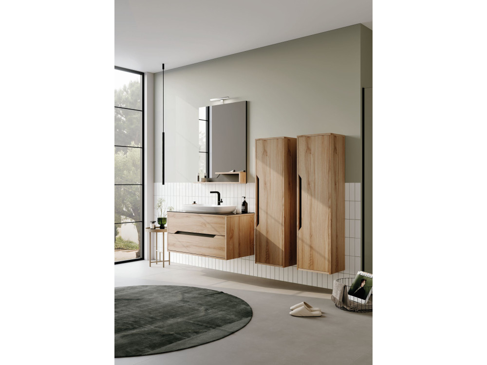 Miroir Décoratif en Bois "Galia 80" - 60 x 14 x 100 cm - Oak