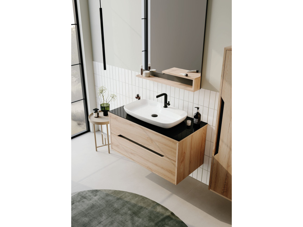 Miroir Décoratif en Bois "Galia 80" - 60 x 14 x 100 cm - Oak