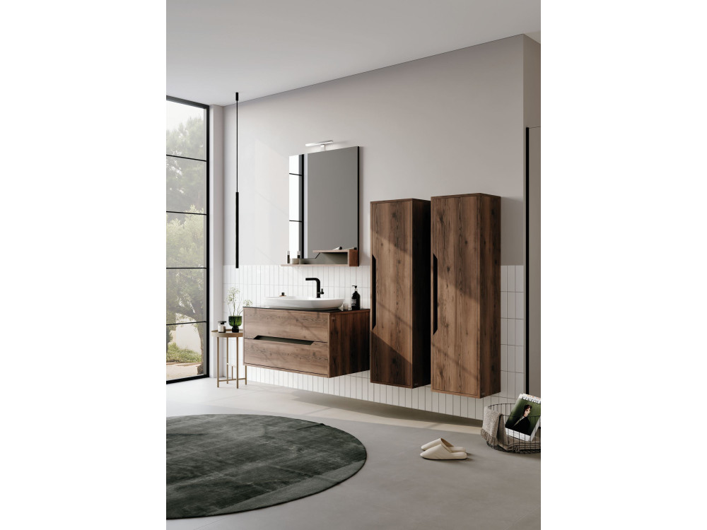 Miroir Décoratif en Bois "Galia 80" - 60 x 14 x 100 cm - Dark Walnut