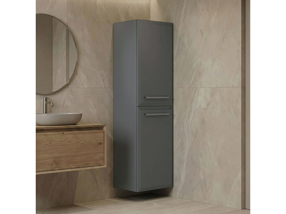 Armoire de Salle de Bain "Nuvola 40 v3" - 40 x 32 x 138 cm - Grey