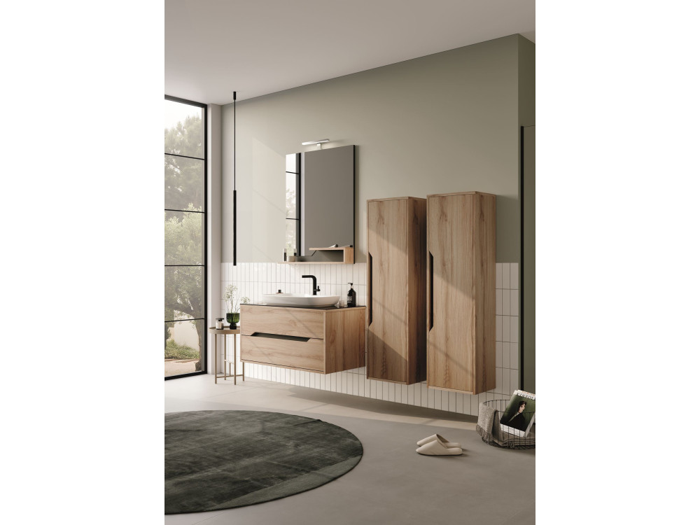 Armoire de Salle de Bain "Galia 40" - 40 x 30 x 138 cm - Oak