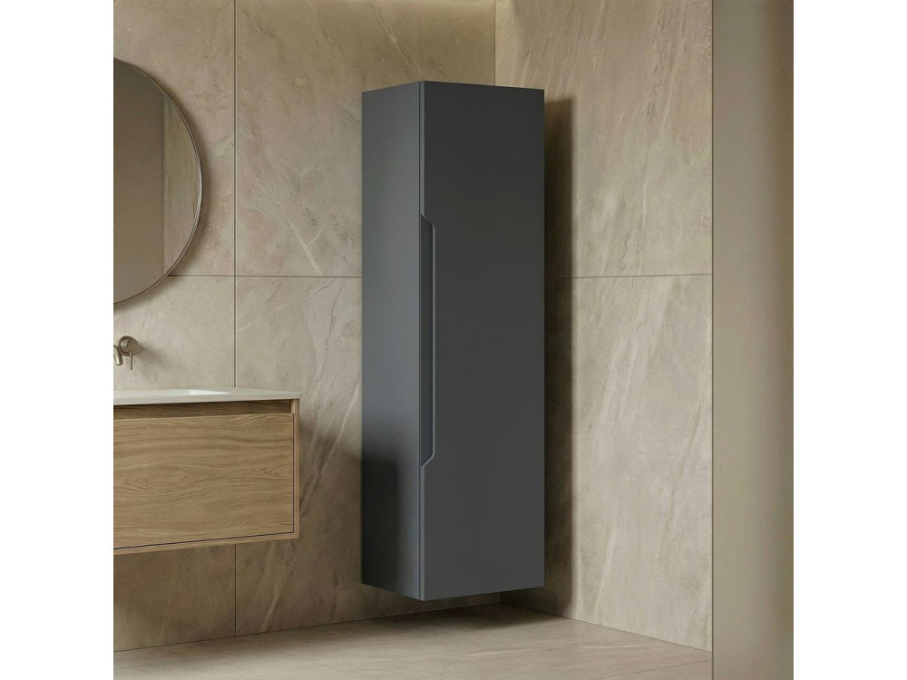 Armoire de Salle de Bain "Messina 40" - 40 x 32 x 138 cm - Matte Anthracite