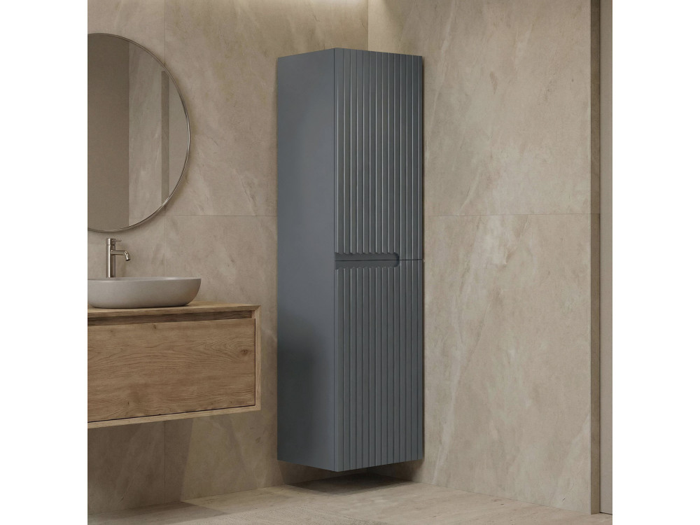 Armoire de Salle de Bain "Moonlight 40" - 40 x 27 x 138 cm - Matte Grey