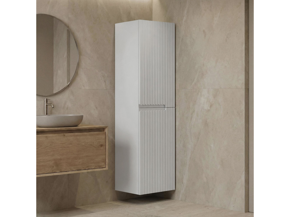 Armoire de Salle de Bain "Moonlight 40" - 40 x 27 x 138 cm - Matte White