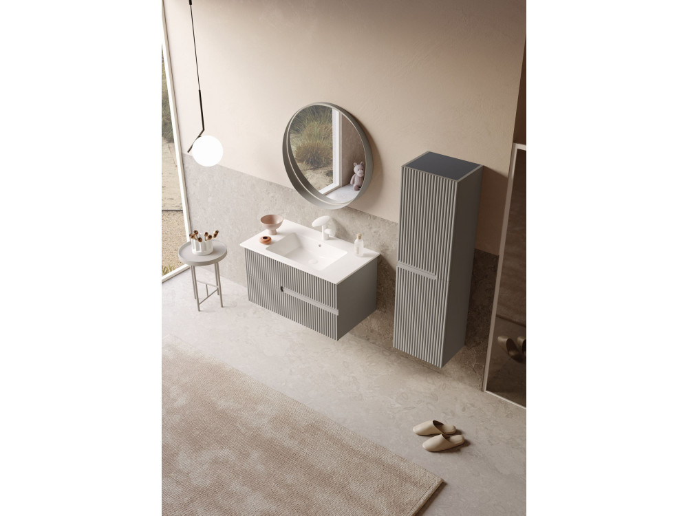 Armoire de Salle de Bain "Moonlight 40" - 40 x 27 x 138 cm - Matte Mink