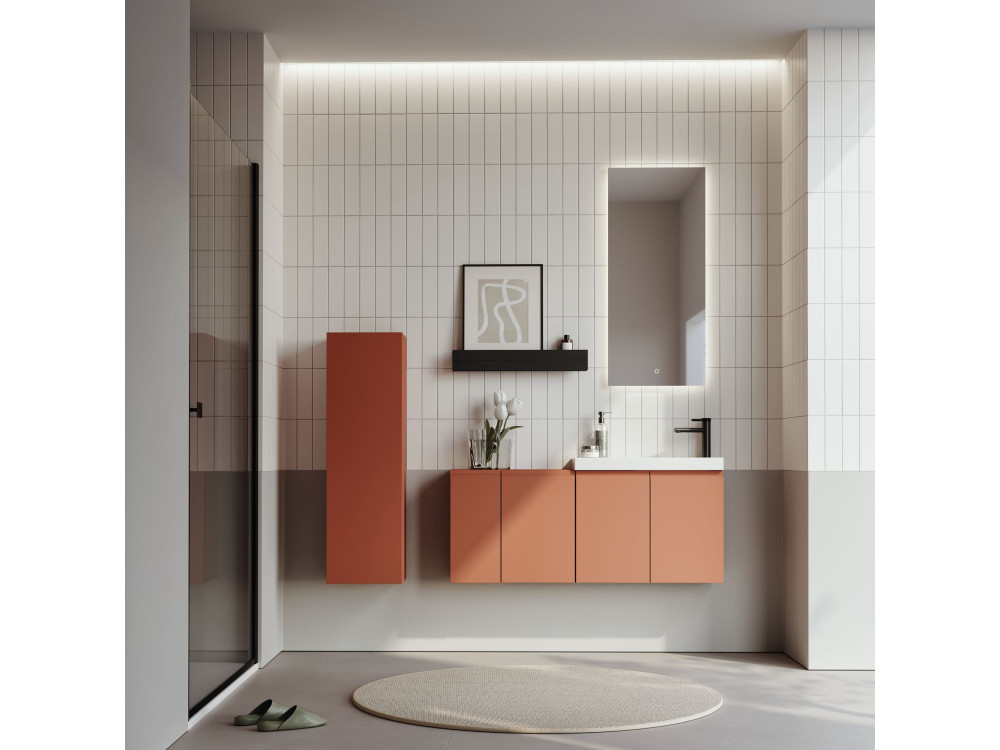 Armoire de Salle de Bain "Ferla 30" - 30 x 25 x 100 cm - Matte Cinnamon