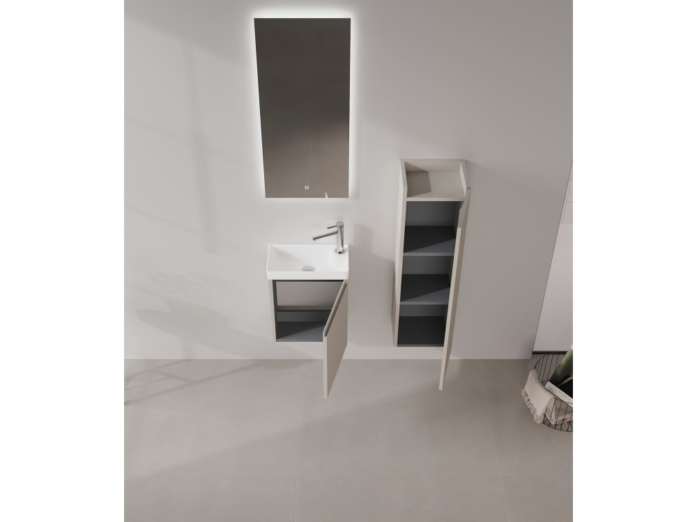 Armoire de Salle de Bain "Ferla 30" - 30 x 25 x 100 cm - Matte Mink
