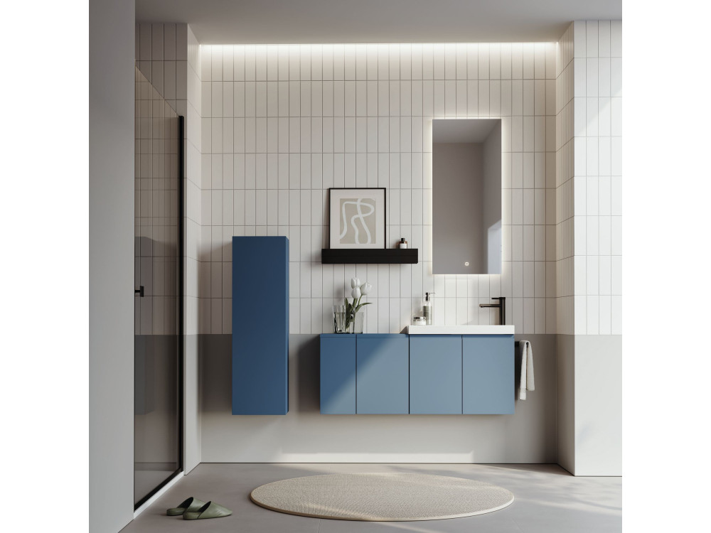 Armoire de Salle de Bain "Ferla 30" - 30 x 25 x 100 cm - Petrol Blue