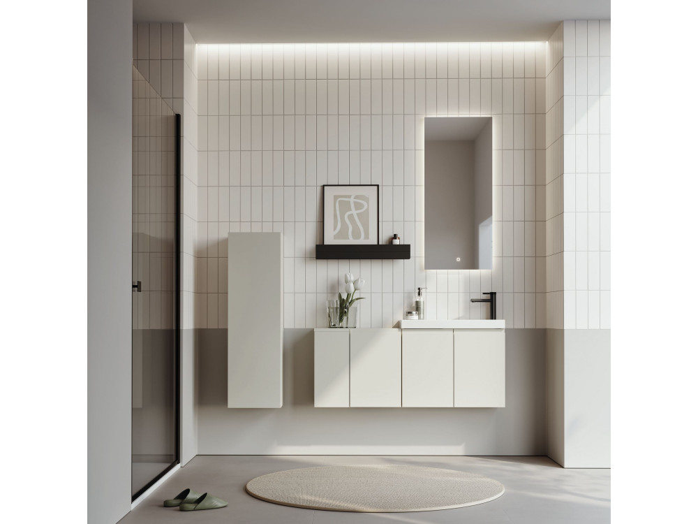 Armoire de Salle de Bain "Ferla 30" - 30 x 25 x 100 cm - Matte Cashmere