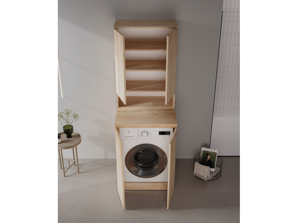 Armoire de Salle de Bain "Bosco Lume 70" - 70 x 36 x 100 cm - Oak