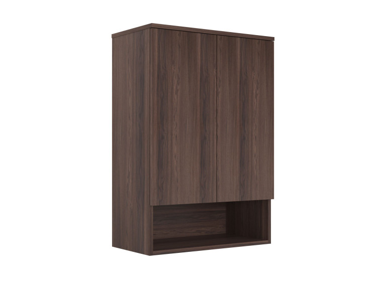 Armoire de Salle de Bain "Bosco Lume 70" - 70 x 36 x 100 cm - Dark Walnut