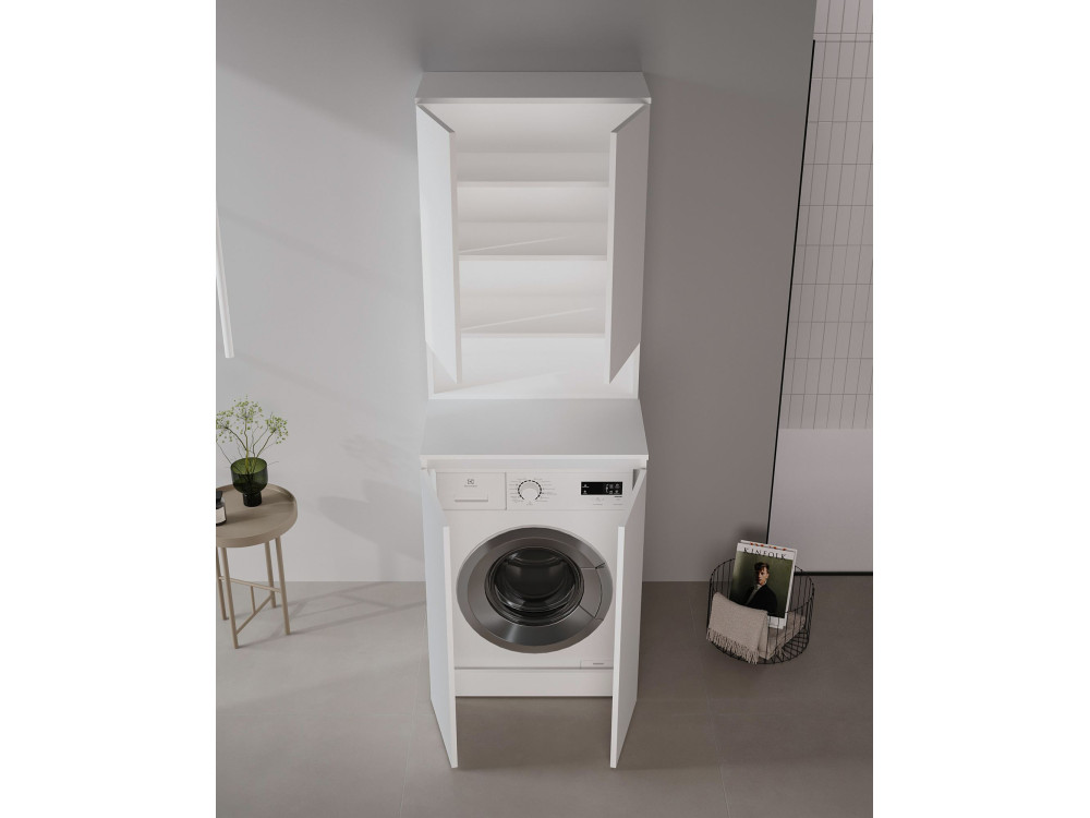 Armoire de Salle de Bain "Bosco Lume 70" - 70 x 36 x 100 cm - Matte White