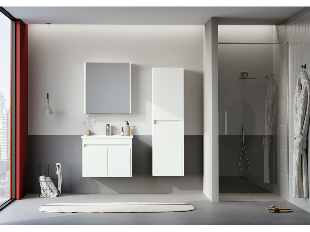 Armoire de Salle de Bain "Arno 40" - 40 x 27 x 138 cm - White