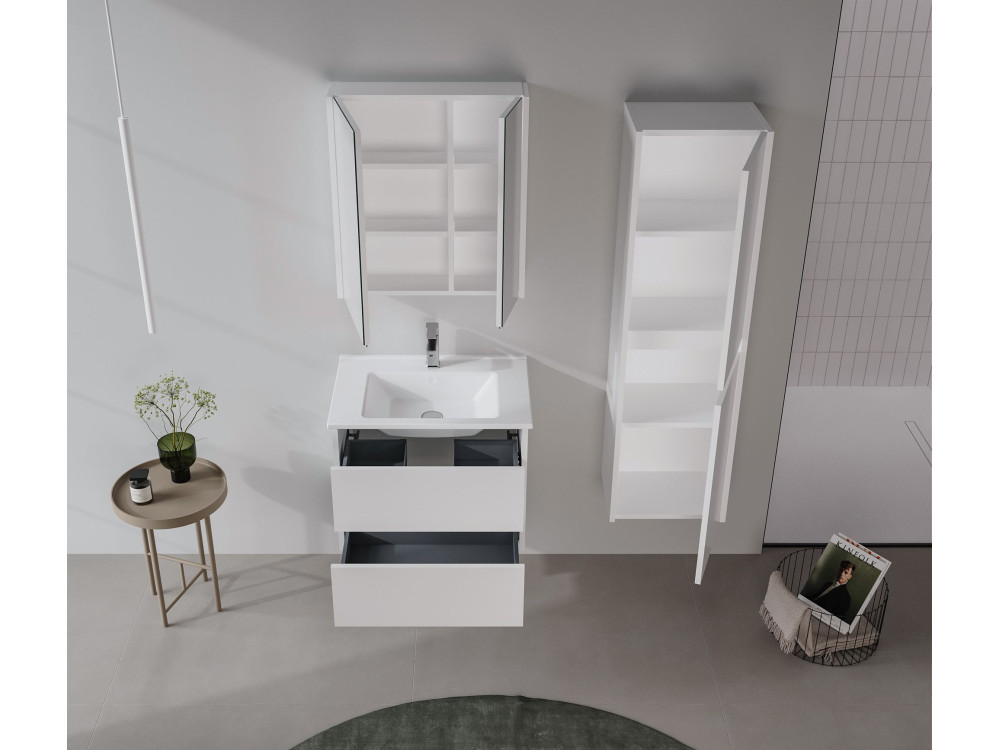 Armoire de Salle de Bain "Arno 40" - 40 x 27 x 138 cm - White