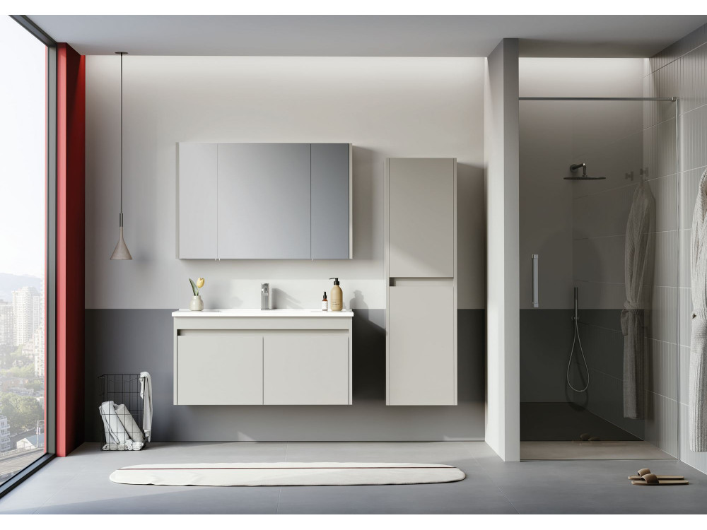 Armoire de Salle de Bain "Arno 40" - 40 x 27 x 138 cm - Cashmere