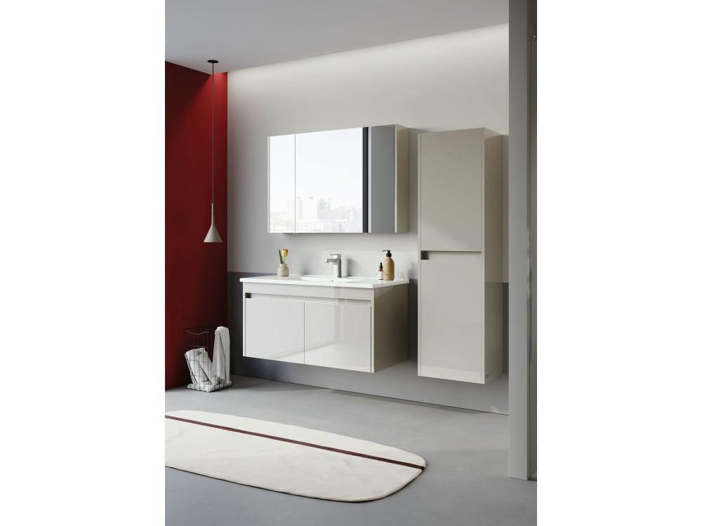 Armoire de Salle de Bain "Arno 40" - 40 x 27 x 138 cm - Cashmere