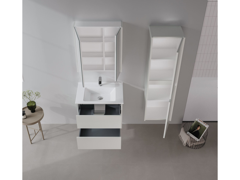 Armoire de Salle de Bain "Arno 40" - 40 x 27 x 138 cm - Cashmere