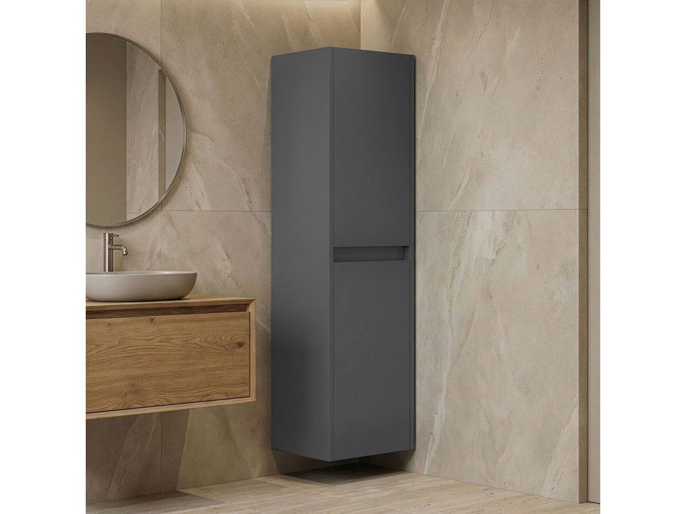 Armoire de Salle de Bain "Arno 40" - 40 x 27 x 138 cm - Anthracite