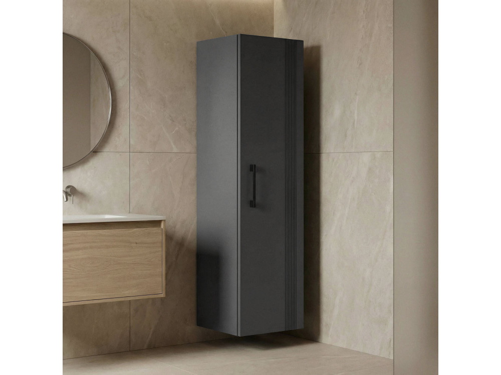 Armoire de Salle de Bain "Bari 40" - 40 x 32 x 138 cm - Matte Anthracite
